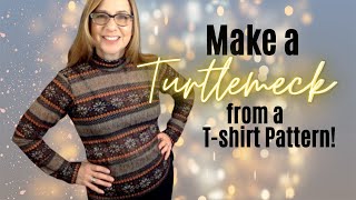 Make a Turtleneck from a Tshirt pattern [upl. by Varin]