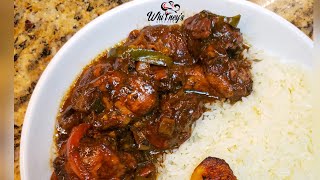 Jamaican Style Brown Stew Chicken Recipe made EASY  Whitneys Kitchen Jamaica [upl. by Charis]