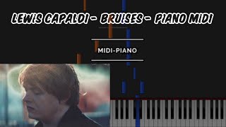 LEWIS CAPALDI  BRUISES  Piano MIDI incl MIDI File [upl. by Fransisco]