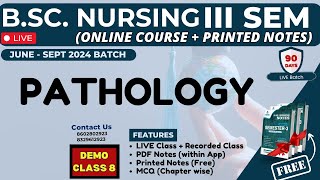 DEMO CLASS 8 I BSc NURSING 3RD SEM  PATHOLOGY IN HINDI  BSc NURSING 2024  pathology bsc nursing [upl. by Ilaire]