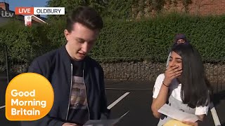 Students Open Their GCSE Results Live on GMB  Good Morning Britain [upl. by Atiluj]