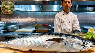 Explore Japanese cuisine How a master chef turns Chub Mackerel into amazing sashimi [upl. by Hally]