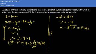 3 An object is thrown vertically upwards and rises to a height of 10 m Calculate i the velocity [upl. by Carla]