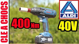 clé à chocs 40V ALDI FERREX 400 Nm  PARKSIDE PASSK 20LI LIDL TECCPO impact wrench [upl. by Yrtneg]