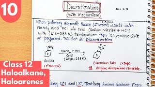 11 Diazotization reaction with mechanism Diazonium salt class12 Haloalkane Haloarenes class12 [upl. by Purpura679]