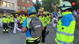 SUMMA112 instala dos Hospitales de Campaña para atender los pacientes de la FJD tras el incend [upl. by Ycnaf422]