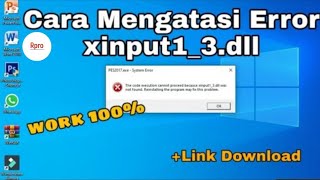 Cara Mengatasi Error xinput13dll Pada PESGame PC Lainnya  Windows 7 8 10 11 [upl. by Maureene]