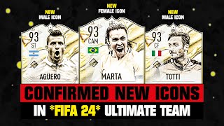 FIFA 24  ALL NEW CONFIRMED ICONS IN FIFA 24 EA FC 24 ✅🔥 ft Marta Aguero Totti [upl. by Chelsae223]