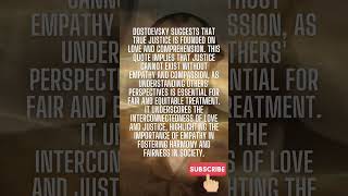 Fyodor Dostoevsky quotes23 Loves Role in Justice Dostoevsky on Fairness and Compassion shorts [upl. by Lohcin]