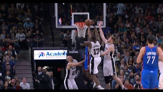 Jonathon Simmons Chase Down Block Leads To David Lee Dunk in San Antonio  013117 [upl. by Isaacson]