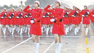 4KRare 2019 National Day military parade female militia formation training罕見的2019國慶閱兵女民兵方隊訓練和閱兵彩排 [upl. by Brietta435]