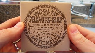 Mitchells Wool Fat Shaving Soap  Lather Review [upl. by Hazlett]