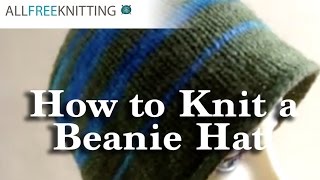 How to Knit a Beanie Hat Part 1 [upl. by Ainerbas]