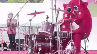 Costumed Person Destroys The Drums At Childrens Music Concert 60 FPS AI Interpolation Test [upl. by Adnilre]