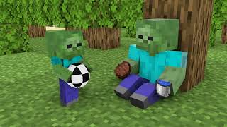 Monster School  Baby Zombie and Dad  Minecraft Animation [upl. by Akinam]