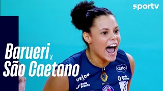 BARUERI 3 X 0 SÃO CAETANO  MELHORES MOMENTOS  SUPERLIGA FEMININA DE VÔLEI  sportv [upl. by Yelad565]