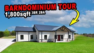 60x40 Walkthrough Tour with Shop Cleburne Barndominium Home  Texas Best Construction [upl. by Alemat427]