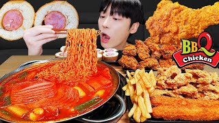 ASMR MUKBANG BBQ 핫황금올리브치킨 먹방 닭껍질튀김 새우스틱 치즈볼 CRISPY FRIED CHICKEN EATING SOUND [upl. by Clovah]