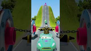 Weird Cars Crossing Two Bollard Spiderman Trap Hill Crush BeamNGdrive [upl. by Marcelline]