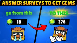 3 METHODS to Get GEMS for F2P Players in Brawl Stars Make Money with Online Surveys [upl. by Taam]