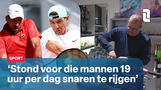 Rob Maessen bespant tennisrackets van de groten der aarde 🎾  L1 nieuws [upl. by Hayalat]