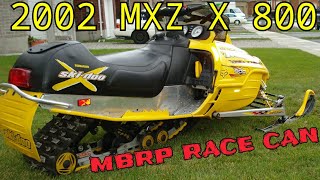 MXZX 800 MBRP RACE CAN COLD START  SKIDOO  2002 MXZX [upl. by Lorianne309]