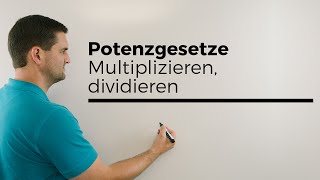 Potenzgesetze Potenzen multiplizieren dividieren gleiche Exponenten  Mathe by Daniel Jung [upl. by Eillak855]