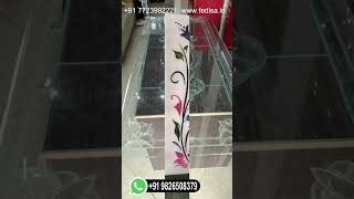 Glass Design Etched Glass Designs Almirah Glass Design Glass Etching [upl. by Anohs]