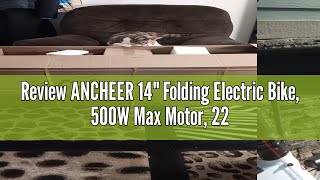 Review ANCHEER 14quot Folding Electric Bike 500W Max Motor 22MPH Ebike Triple Shock Absorber 48V 37 [upl. by Naor]