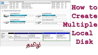 How to create PartitionLocal Disk Without Formatting Data  Tamil [upl. by Llerud670]