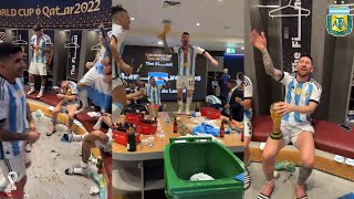 Messi and Argentina Players Dressing Room Celebrations After Winning The World Cup Final [upl. by Adamo]