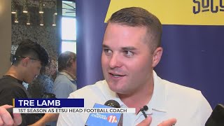 ETSU football ranked 6th in Preseason Coaches Poll at SoCon Media Day [upl. by Dale]