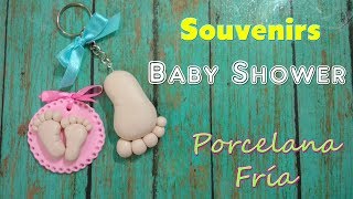 Tutorial DISTINTIVOS Y RECUERDOS BABY SHOWER Porcelana Fria IDEAS SOUVENIRS para Nacimiento [upl. by Lorien]