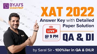 XAT 2022 Answer Key  QA amp DI  Detailed XAT 2022 Question Paper with Solution  BYJUS Exam Prep [upl. by Ailev]