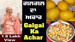 Galgal Ka Achar  Hill Lemon Pickle Recipe  Bebe Di Rasoi  Punjabi Village Woman Cooking [upl. by Imray]