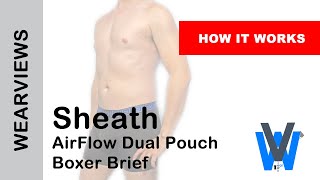 Sheath AirFlow Mens Dual Pouch Boxer Briefs  Dual Pouch Underwear  How it works  Wearviews [upl. by Avla]