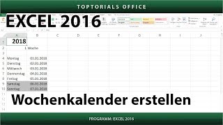 Dynamischen Wochenkalender erstellen Excel [upl. by Dieball]