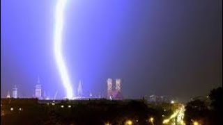 Close Lightning Strike Compilation [upl. by Ardnoik]