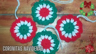 Tejí estas CORONITAS NAVIDEÑAS 🎉 en Crochet  Paso a Paso [upl. by Nuhsar]