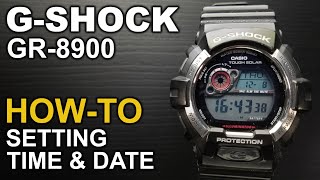 Time and Date adjustment tutorial Casio GShock model G7900 [upl. by Nayr]