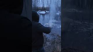 Shooting 44 Magnum Mares Leg Into Pond [upl. by Armbrecht]