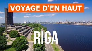 Riga vue du ciel  Vidéo drone en 4K  Lettonie ville de Riga depuis les airs [upl. by Nagirrek]