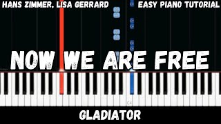 Gladiator  Now We Are Free Easy Piano Tutorial [upl. by Acinomahs]