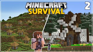 MOUNTAIN FARM Windmill amp Enchanting Setup  Ep 2  Minecraft 118 Survival Lets Play [upl. by Eryt639]