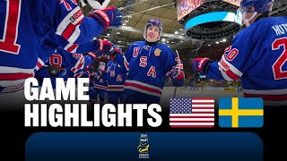 Highlights USA vs Sweden  2024 WorldJuniors [upl. by Hoban]