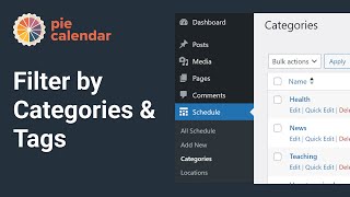 WordPress Calendar Filtering by Taxonomy  Pie Calendar Tutorial [upl. by Enieledam]