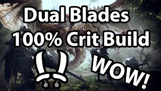 Monster Hunter World  Dual Blades 100 Crit Build High Damage [upl. by Limaj]