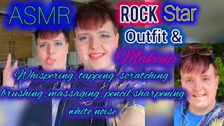 Outfit amp Makeup ASMR Whispering tapping clicking brushing massaging squelching white noise [upl. by Kohler]