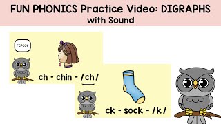 FUN Phonics Practice Video Digraphs with Sound [upl. by Meuser592]