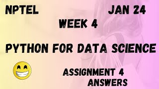 Python for Data Science  Assignment 4  NPTEL 2024 [upl. by Giarg]